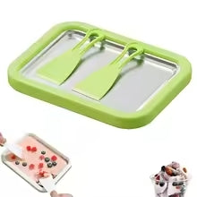 Poêle Crème Glacée Roulée — Plaque Froide + 2 Grattoirs