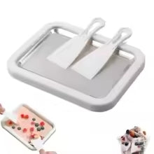 Poêle Crème Glacée Roulée — Plaque Froide + 2 Grattoirs